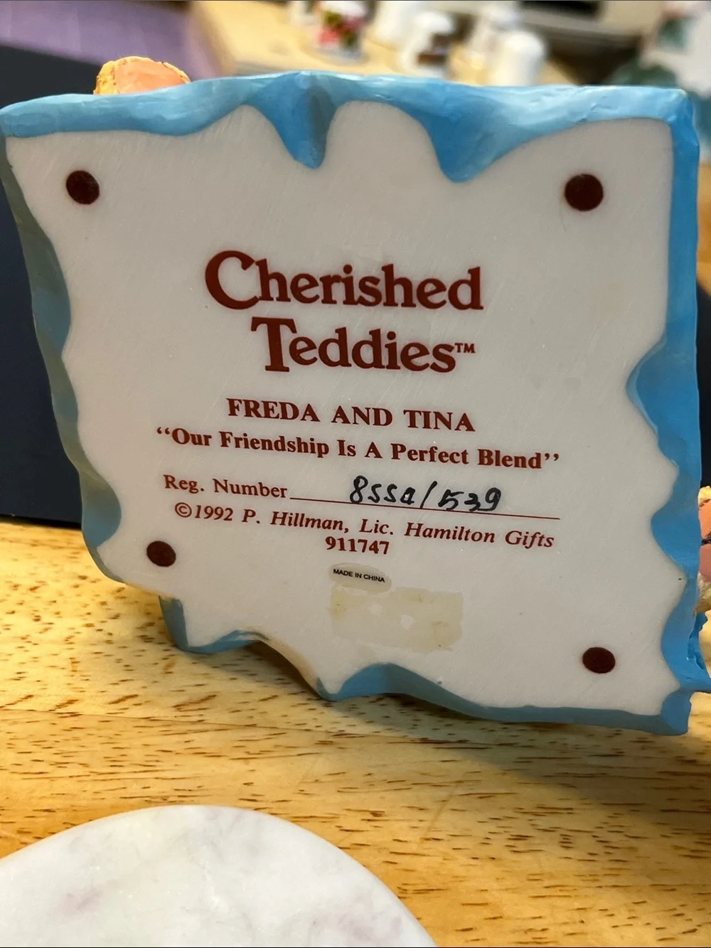 Cherished Teddies Freda and Tina “our friendship is a perfect blend”